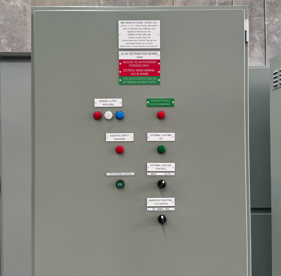 Control panel with metering and instrumentation manufactured by RMS Manufacturing